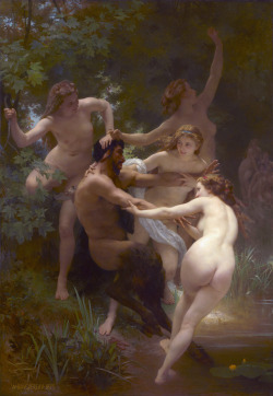 colourthysoul:  William-Adolphe Bouguereau - Nymphs and Satyr (1873) 