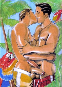 sexymanincartoon:  gay-erotic-art:  homopicshomoart:Kent Neffendorf Estados Unidos    n 1959 http://www.homoerotimuseum.net/ame/ame02/626.html  It is Valentines Weekend and time to doanother series on Love  - and by love  I mean Gay Love. I am happily