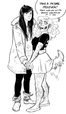 ofools:  tfw your werewolf gf has bad language and wants to fight everyone and you’re just a humble dog wash employee 