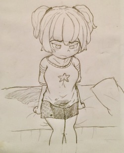 fluffy-omorashi: Bedwetting sketch no one asked for -✌🏻💦 