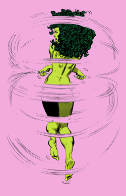 adult-swims:  A She Hulk edit I did. The original panel looked too plain so I added some color to it! 