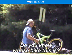 naturallybadforyou:  note-a-bear:  chauvinistsushi:  sourcedumal:  boosabe:  spiritgun:  liftedandgiftedd:   3 people stealing the same bike [video]  smh…  entirely fed up with this world   Damn….  Racism right here. White people steal, and it’s