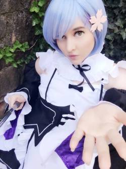 nsfwfoxydenofficial:  “My heart belongs to you Subaru-kun” &lt;3 (The seductive side of Rem.) Tried on Rem and I love this cosplay! Thanks so much to the awesome gifter.   I plan to do better make-up and make her correct headband soon for actual shoots.