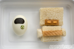 Pixar wall-e bento EVE egg (with Plant!) &amp; MO Peanut butter sandwich by AnnaTheRed