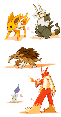 tamarinfrog:  Five pokemon requests drawn without a reference. I am SO sorry aggron fans…