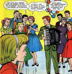 danismm:   Tom sure gets around since he learned to play an accordian!   In Tune with Fun (1957)