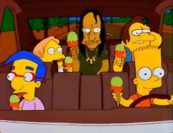 samyr-lopez:  Nelson: Bart, podemos comprar Helado? Bart: Si Milhouse: Bart, podemos recoger a ese vagabundo? Bart: No veo por que no! Vagabundo: Bart, podemos comprar helado? 