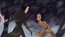 willow-s-linda:  Rey vs Kylo Ren fan animation; had to cut it into two halves because of the gif size. You can see the full thing HERE thanks to this awesome guy who had the suggestion. I had a lot of difficulties doing this, but I’m glad I didn’t