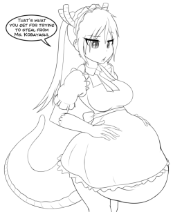 For this month&rsquo;s pic, my Anonymous ษ patron requested a pic of Tohru  from Miss Kobayashi&rsquo;s Dragon Maid feeling some struggles from inside her  stomach.