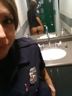bloggingbaked:  Sexy girls being naughty at work! Do you like getting your boobs out or having a play at work? 