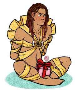 splitdicks:  birthday bara for birthday kid criticalattack :’)))) (i dont know anything about gift ribbon shibari) SORRY THIS IS LATE i havent drawn mink in a million years smh 