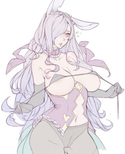gtunver:    fire emblem heroes camilla line work    hello every one^^  I like this character when I saw her at the first time !I finally has the chance to draw her . this is her Festival Bunny girl suit.hope you like it!I am study line work recently