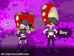the-regressor:  Octoling Girl and a “what-if” Octoling Boy from SplatoonInklings here Curious, am I the only one that wants turf wars with Inklings vs Octolings in an future update/Splatoon 2? Okay, I lied about making gear this week…And since
