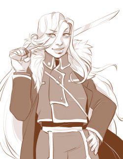 envyhime:Olivier sketch commission for @pahndahart of (my wife) Olivier!!! I haven’t drawn her in years omg this was so fun