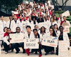 stereoculturesociety:  CultureHISTORY: #WhiteCoatsForBlackLives - #Ferguson #EricGarner Protests - December 2014  An incredible day of protests from medical students across the nation. The story and more photos here.  USC, Los Angeles, CA  Northwestern