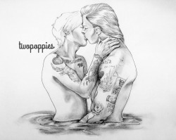 twopoppies:  “H—Harry,” Louis warned. “You need to listen to me.” Harry breathed against Louis’ lips. “Harry,” Louis whined. Harry’s body pressed up against his, the heat from the water rising in misty wisps all around them. Harry groaned