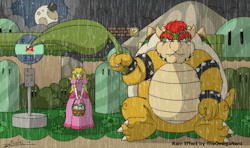 theomeganerd:  Unusual Neighbor Artwork by ziude | Rain Effect by TheOmegaNerd I love seeing this scene from My Neighbor Totoro. I’ve added in a rain effect. Hopefully this wont cause an uproar from the artist. FULL artwork credit goes to ziude. If