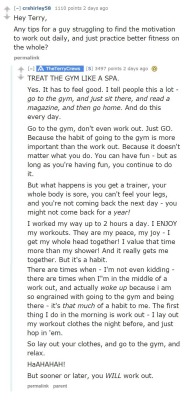 sourcedumal:  secretallie:  Terry Crews of Brooklyn 99 gives the best advice on physical fitness. Seriously, his Reddit AMA is the most genuinely upbeat, positive actor interview ever. Another great bit:  To be honest, this was the healthiest advice for