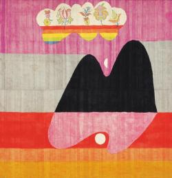 theegoist:Prabhakar Barwe (Indian, 1936–1995) - Untitled, acid color on dupioni silk, 213.40 x 203.20 cm, n.d. 