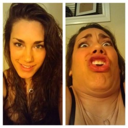 comerszcalamite:  Hot Girls Make Ugly Faces # 1 Girl, Check Yourself This is impressive. This girl actually is able to flip her eyebrows upside down. The from-above angle works wonders for her, but the down-below angle is pretty unflattering. But that’s