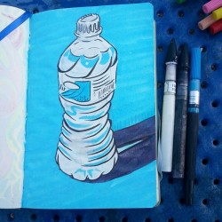 Quick water bottle study. #mattbernson #pentelbrushpen #artistsoninstagram #artistsontumblr #ink