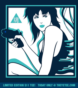 drewpixel:  My Ghost In The Shell inspired design!It just went live, and will be gone in 24 hours! ♥Only ป at The Yetee.com  