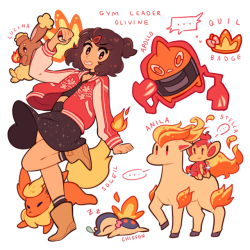 olivinearc: my gymleadersona has a rough time of things all the time but she bred a shiny girl chimchar so it works out she’s also part fire type herself bc her phone overheats after a couple minutes 