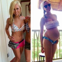 confessions-of-a-curious-girl:  impregnatingher:  bugbahr:  She looks hotter in the second photo, to me.  Nice progression!