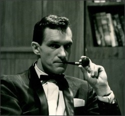 1950sunlimited:  Hugh Hefner, 1959 on set of Playboy Penthouse  It&rsquo;s all his fault
