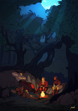 imrisah:    good times with the dream team camping in the hinterlands  also most laziest coloring ever :D 