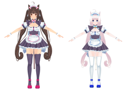 I need help!!!Chocola and Vanilla from Nekopara are available for MMD. NSFW versions!They’re 2 of my favorite catgirls! I was soooooo excited to port them to SFM.But&hellip;&hellip;&hellip; the armature breaks when loaded on SFM. It’s probably something