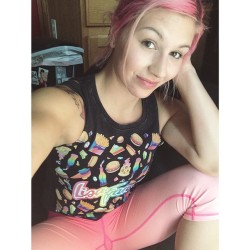 annaleebelle:  Fuuuhhhhdge, I love this #lisafrank shirt I got yesterday! Reminds me of my best friend, @airsrhyme. 💛💜❤️💕💎🎀👑🌟 #annaleebelle #pinkhair