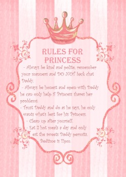 pickle-pippa:  These are my rules, made for me by Daddy. You are more than welcome to use/adapt them for yourselves!! It’s on 3 pages because I insisted on this background even though it would have fitted on one - BUT not been as pretty hehe!! 🌸