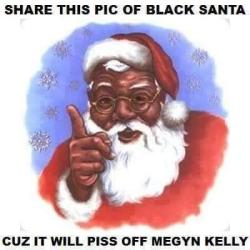 potootagath:  mika-misaki2:  I don’t know who Megan Kelly is but I wanna piss her off   She is a TV host on Fox News who said that Santa HAD to be white, in answer of an african-american person, Aisha Harris, said that Santa shouldn’t be depicted