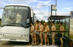 exhibsuit:  Nude bus trip 