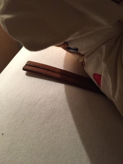 alexinspankingland:  I was in trouble, and Paul was away so he made me sleep with this literally under my pillow (gulp!) 