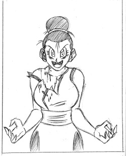Anonymous said to funsexydragonball: Vampire-Videl look scary but hot, will you be drawing any Halloween related pics? Chi-Chi as sexy vampiress or maybe a naughty cheerleader? :-POr both? ;)Itâ€™s that time of year again, so if folks want to throw in