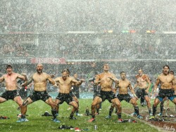 thefrisky:  Let’s Ogle New Zealand’s All Blacks Rugby Team Doing The Shirtless Haka Post-Tournament Win 