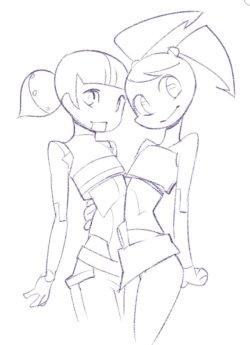 doxydoo:  more MLAATR sketchesThis time with RoboPenny   TwitterPatreon PrismBlush   