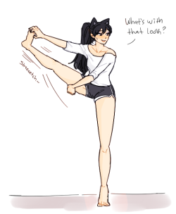 dashingicecream:  gay ass stream shit ft. monos and friendsfirst two drawings: a modern!au, the girls stretching/about to try out yogathird drawing: rwby!rock au, weiss feels an sudden urge while duet-ing with winter