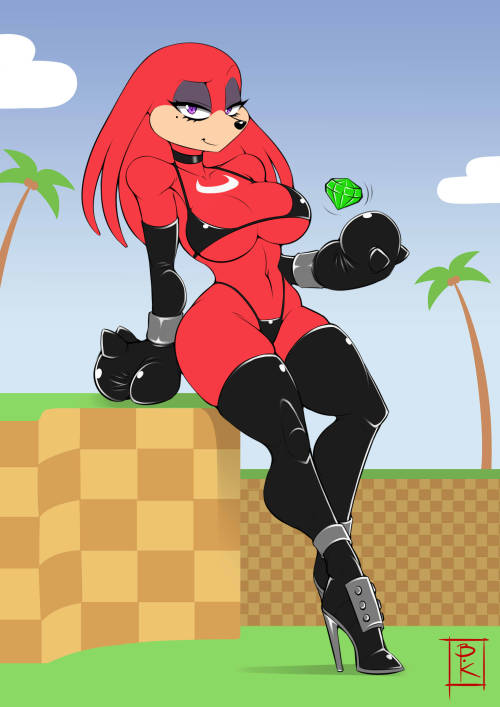 Fem Knuckles! full piece, posted first on my FuzzyKatana patreon.