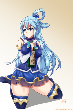 The Best Useless Goddess AquaWas rewatching konosuba between the end of the Spring anime season and the start of the Summer season and wanted to draw my favourite character. I would like to try something more goofy with her after this.With my otakon work