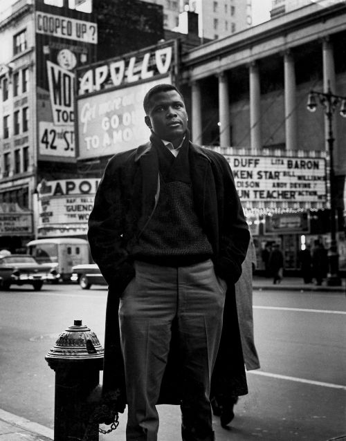 yestergaze:  Sidney Poitier in New York City. 1959