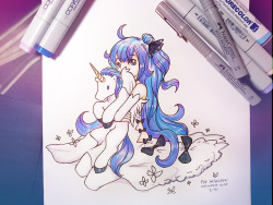 Kicking off this years Inktober with Unicorn from Azur Lane (and colored with markers because I felt like it, there will be at least a couple colored inks this month because I wanna use Inktober as an opportunity to use them more, I feel like I’ve been
