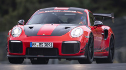 carsthatnevermadeitetc:   Porsche has set a new record on the Nürburgring-Nordschleife in cooperation with Manthey-Racing. On Thursday, October 25, 2018, the 700 hp Porsche 911 GT2 RS MR completed a lap of the 12.8-mile long circuit in 6:40.3 minutes.