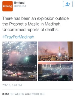 yonaks:  #PrayForMadinah  After this, I can’t comprehend the mindset that still indicates ISIS has anything to do with islam. This week was a bloodbath for muslims. How can we celebrate Eid now. 