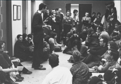 insecurespice:  sbrown82:  lunablaze:  retropopcult:  20 year old Bernie Sanders leading student sit-in against segregation, 1962.   This should be fucking everywhere  He was also a member of SNCC (The Student Non-Violent Coordinating Committee) alongside