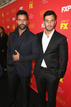 ladyetherea: Ricky Martin and his fiance, Jwan Yosef, attend the premiere of FX’s “The  Assassination Of Gianni Versace: American Crime Story” at ArcLight  Hollywood on January 8, 2018 in Hollywood, California.   