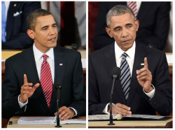 witchcxnt: nenuph-ar:  stability:  Obama at his first State of the Union Address and his last one  even his tie went gray  he looks like dementors have sucked all of his joy out. and by dementors i mean republicans.  