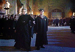 theactorsmind:  raeloganthemephilesfangirl:  charlottec21:  I love it how when Snape draws out his wand there are audible gasps but when Mcgonagall draws her wand there people are screaming out of the way.  They just know better.  damn snape is piss-OH